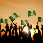 Nigerian flags and people