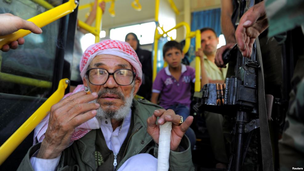Syrian Civilians Fighters Evacuated From Daraya