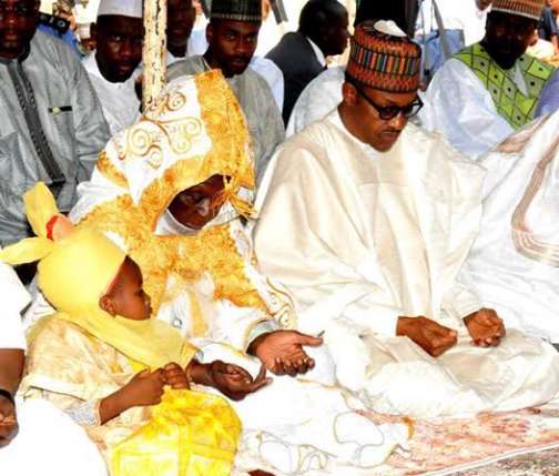 Buhari Observes EID prayer