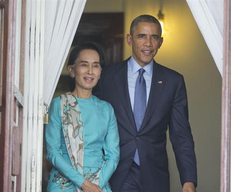 Sanctions relief on agenda as Myanmars Suu Kyi meets Obama