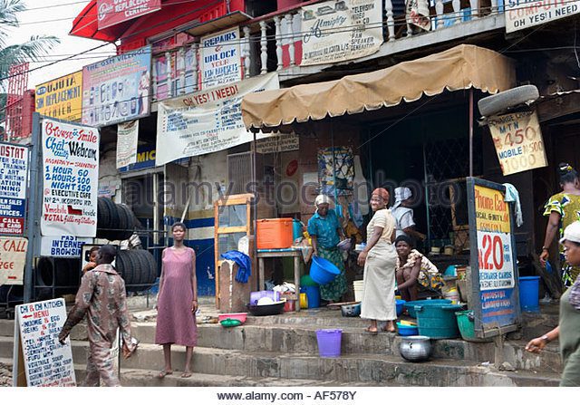 Private Sector Economy Street Market in Lagos