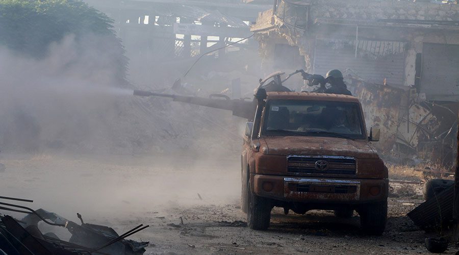 Syrian state media say militants fired poison gas in Aleppo