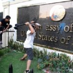 Anti US Protesters invade US Embassy in Manila Philippines