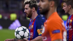 Messi Punishes Guardiola, Man City 2 Barcelona's Argentinian forward Lionel Messi leaves the pitch after getting a hat-trick during the UEFA Champions League football match FC Barcelona vs Manchester City at the Camp Nou stadium in Barcelona on October 19, 2016. / AFP PHOTO / JOSEP LAGO