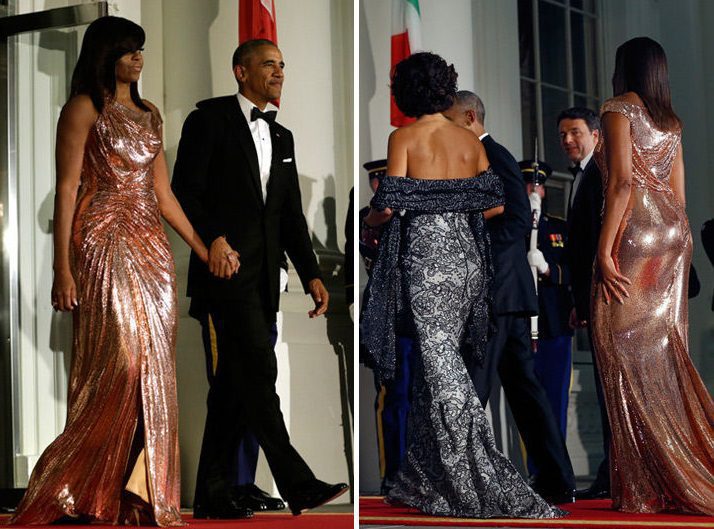 MICHELLE OBAMA 12K VERSACE FOR FINAL STATE DINNER