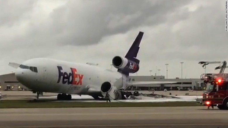 FedEx cargo plane burns at Fort Lauderdale airport