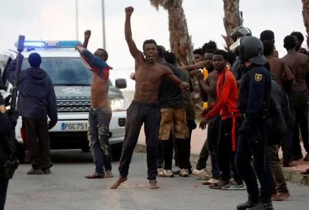 African migrants storm border in Spanish enclave Ceuta