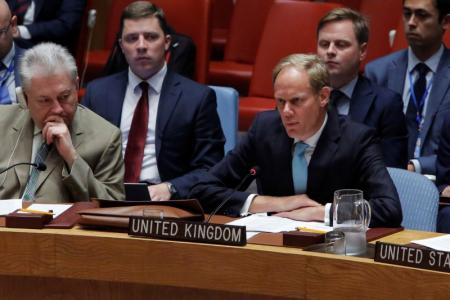 France Britain push Syria gas attack sanctions Russia opposed