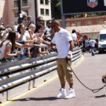 Lewis Hamilton and his pet dog