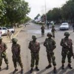 Soldiers block Niger Bridge