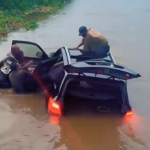 Distressed Driver Refuses Rescue After Plunging Car Into River in Edo