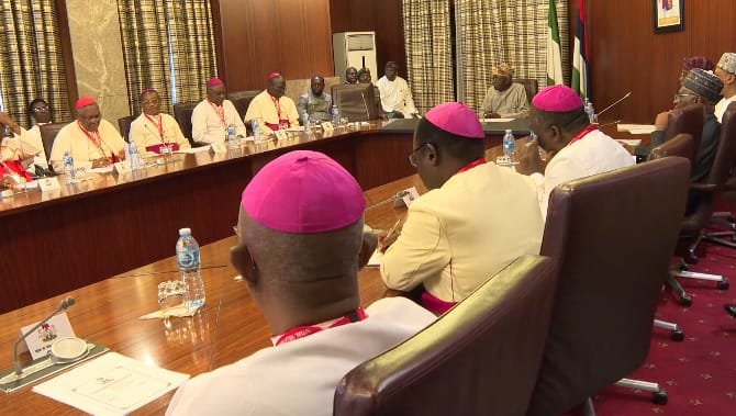Catholic Bishops Meeting with Nigerian Presidnet Bola Ahmed Tinubu